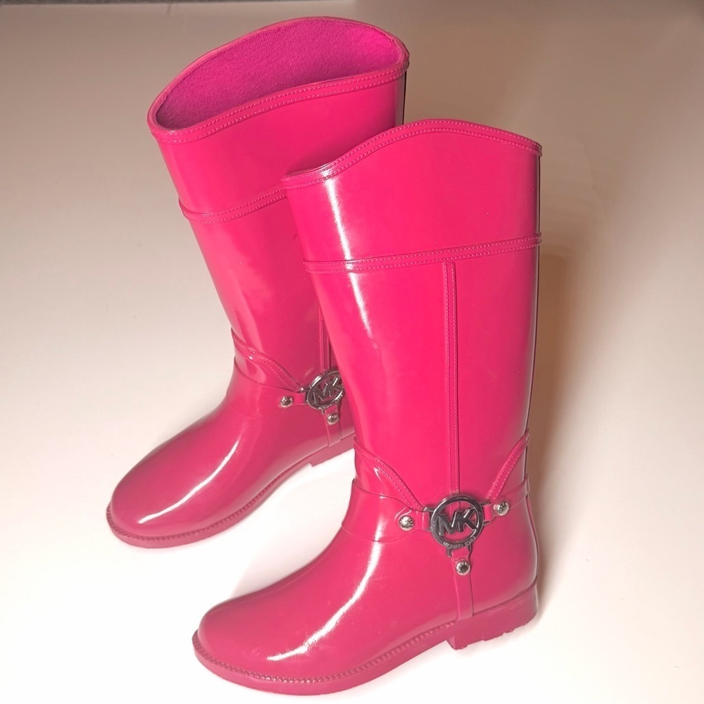 Michael Kors Girls Brea Fulton Fuchsia Rain Boots Size - 3